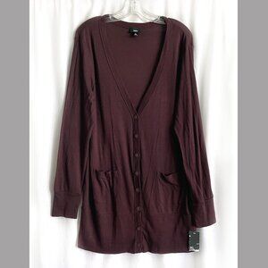 Women' blazer blouse. Size XL. NWT New. Dark cherry-brown color.